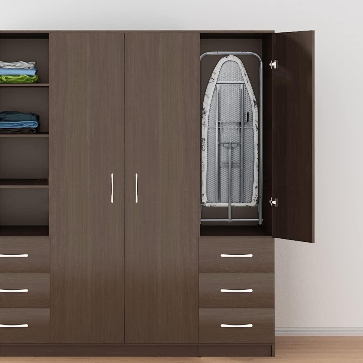 Duwee 14"x38" Wall Mounted and Door Mounted Ironing Board with Heat Resistant Cover