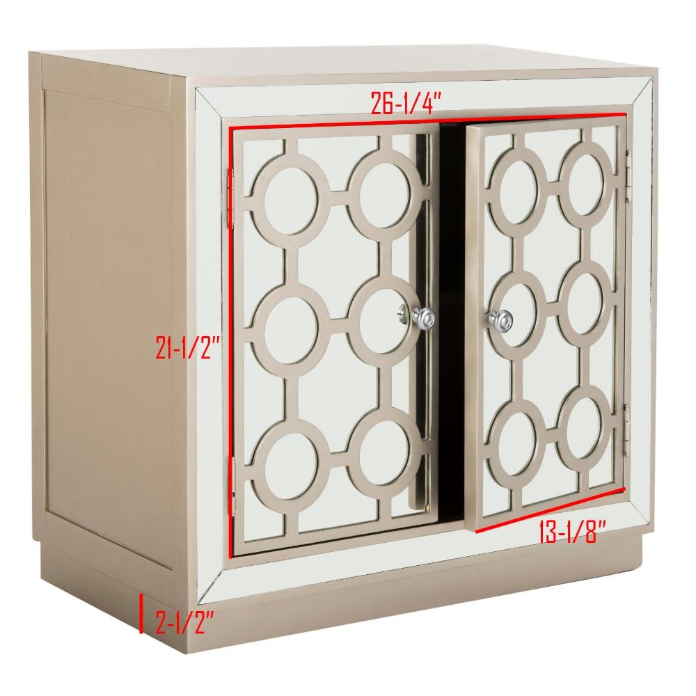 Kaia 2 Door Chest - CHS6404 - Champagne/Mirror - Safavieh