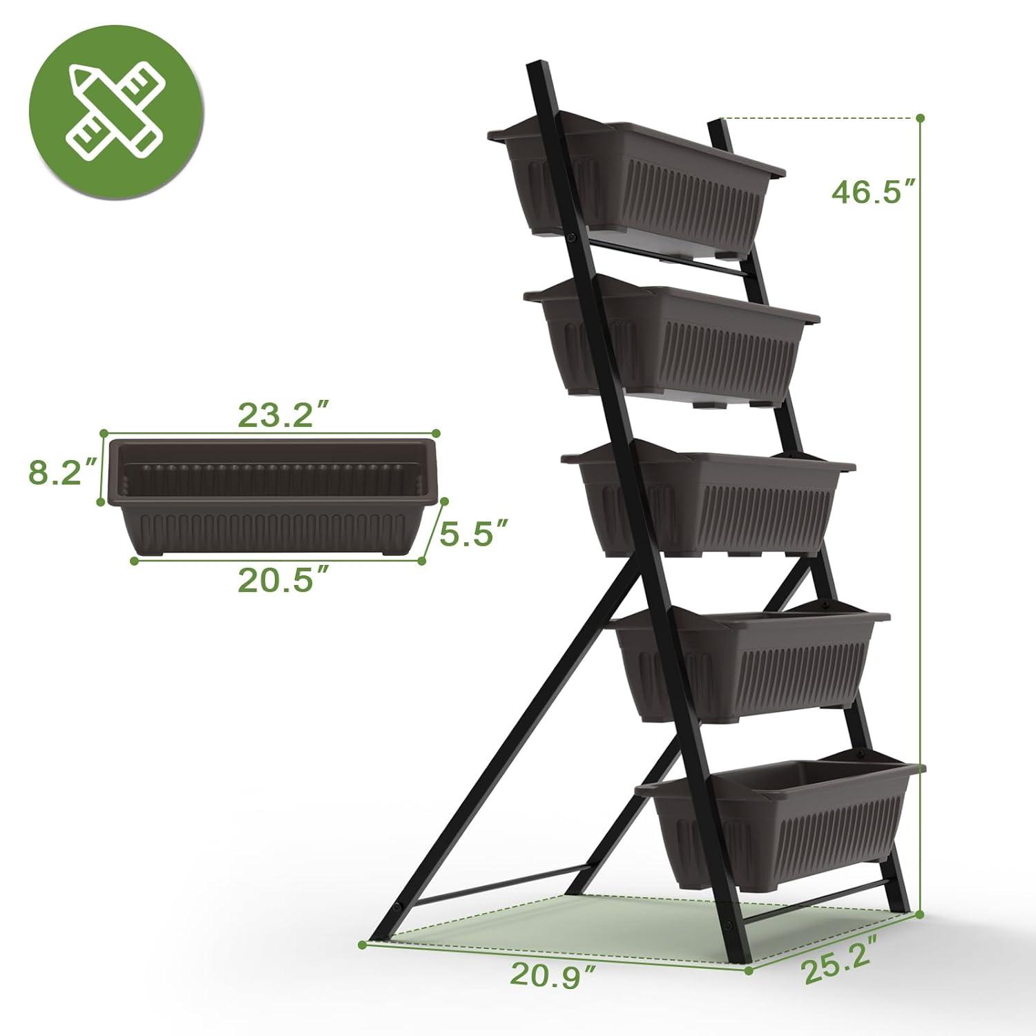 G TALECO GEAR Vertical Garden Planter, Vertical Raised Garden Bed Planter Box with 5 Container Boxes, Grow Your Herb Vegetables Flowers Indoor and Outdoor (5-Tier)
