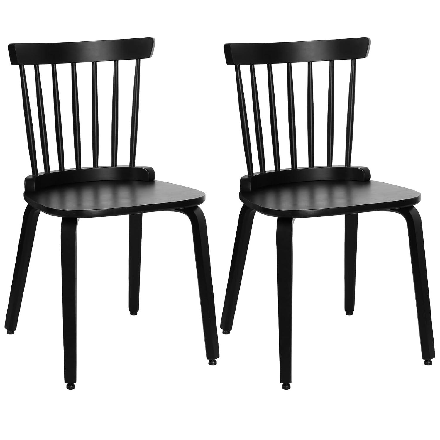 Dining Chair Set of 2 Solid Wood Farmhouse Windsor Style Side Chair for Dining Room Kitchen Office