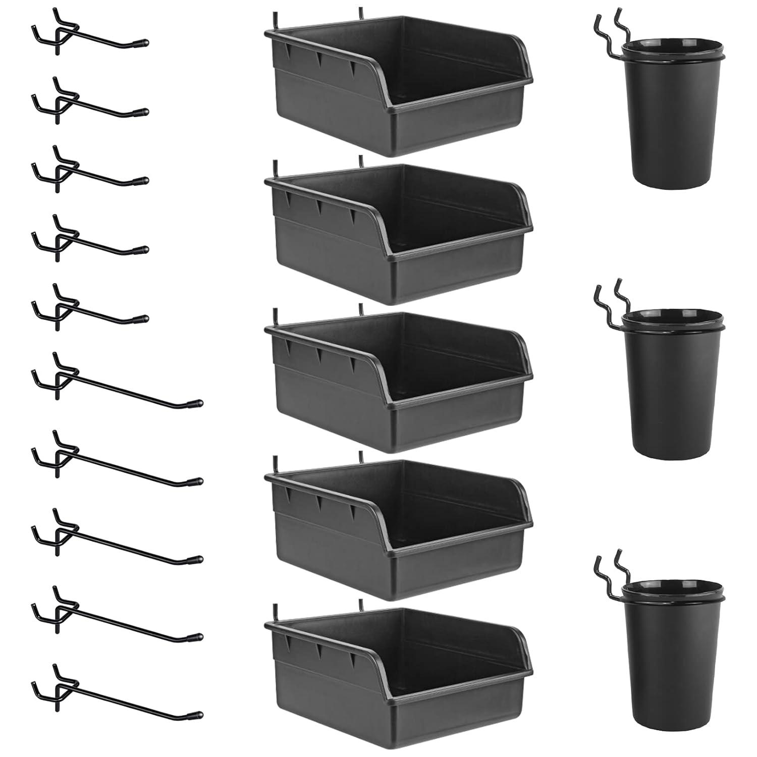 G.Core 12-Pack Pegboard Bins & Cups with Hooks, Plastic Peg Board Accessories for Organizing Tools