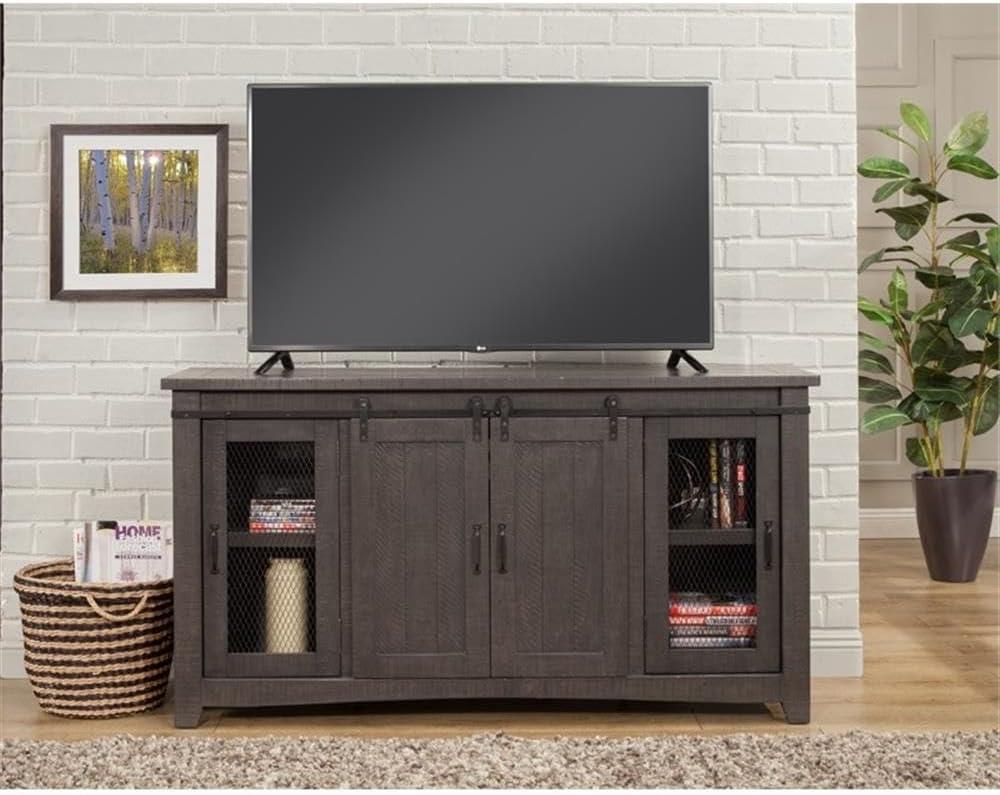 Sierra 65" Solid Wood TV Stand Gray Finish - Martin Svensson Home