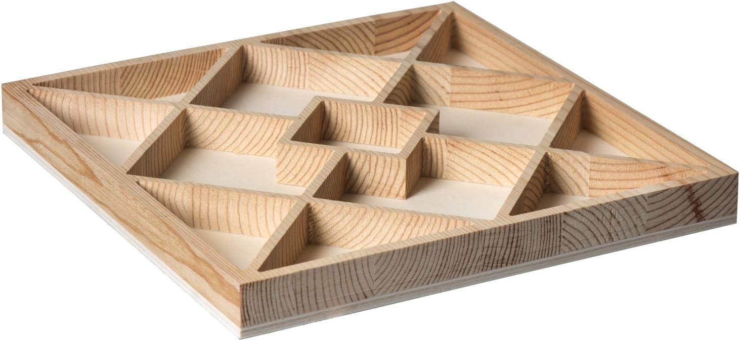 Square Sectional Wooden Trays 4 Pack 10"X10"X1.13"