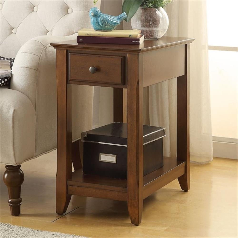 Smart Looking Side Table Walnut Brown - Saltoro Sherpi