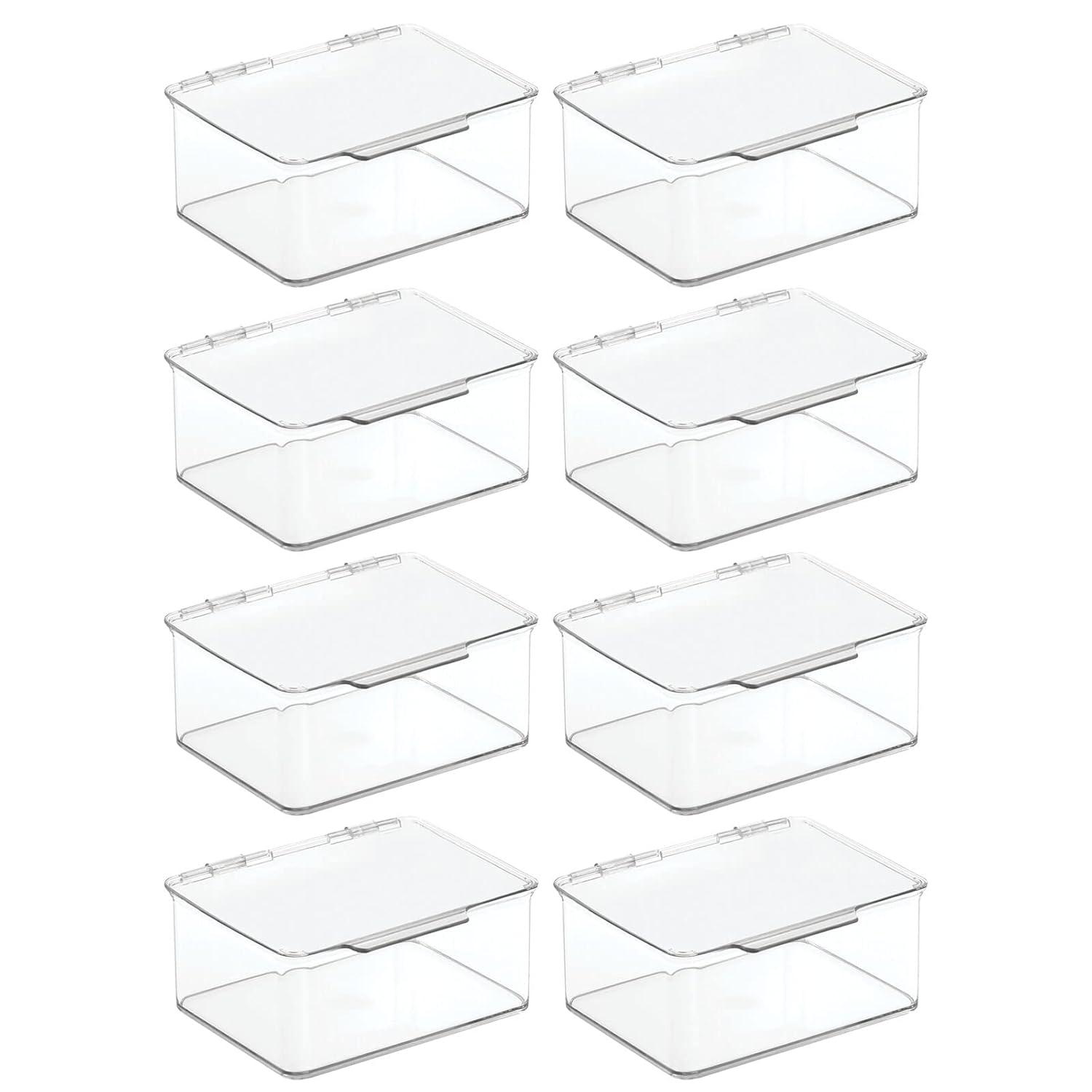 mDesign Plastic Playroom/Gaming Storage Organizer Box, Hinge Lid
