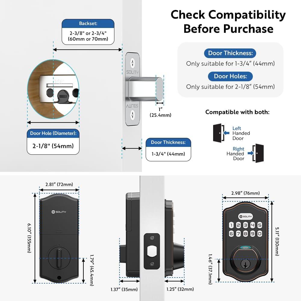 Nickel Electronic Deadbolt Door Lock with Keypad and Wi-Fi