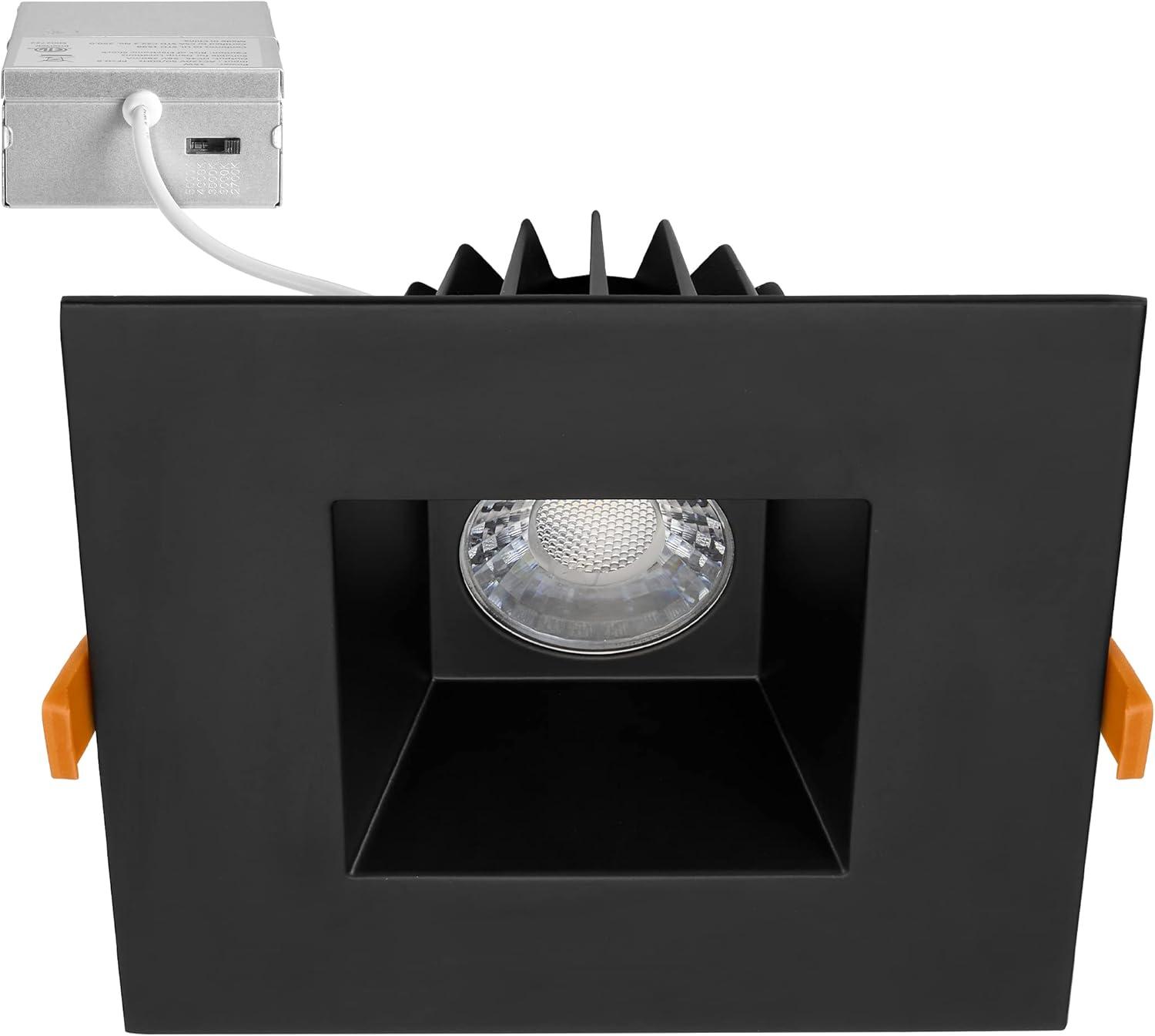 6-Inch Black Aluminum Square LED Recessed Downlight