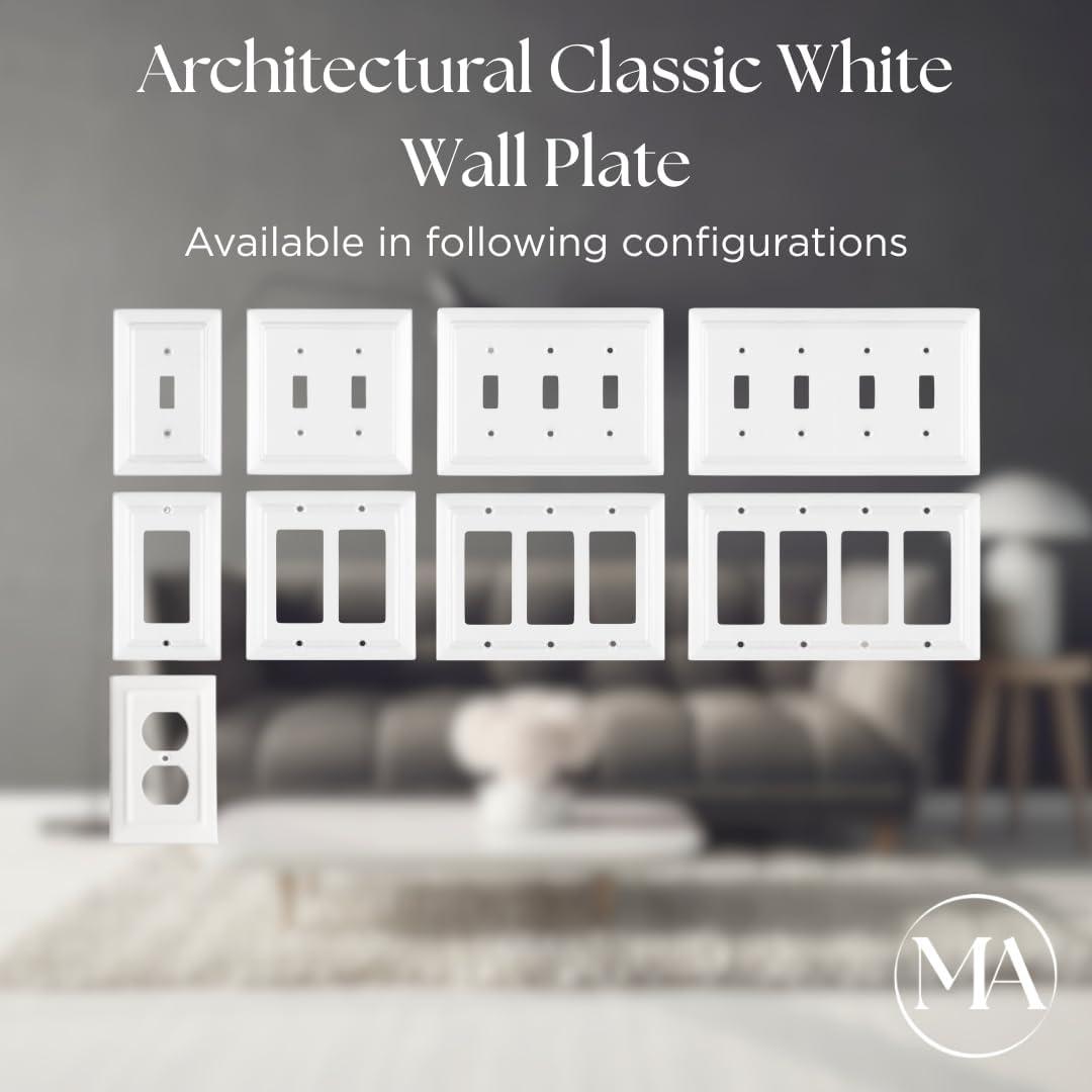 Monarch Abode Architectural 2 - Gang Toggle Light Switch Standard Wall Plate (Set of 2)