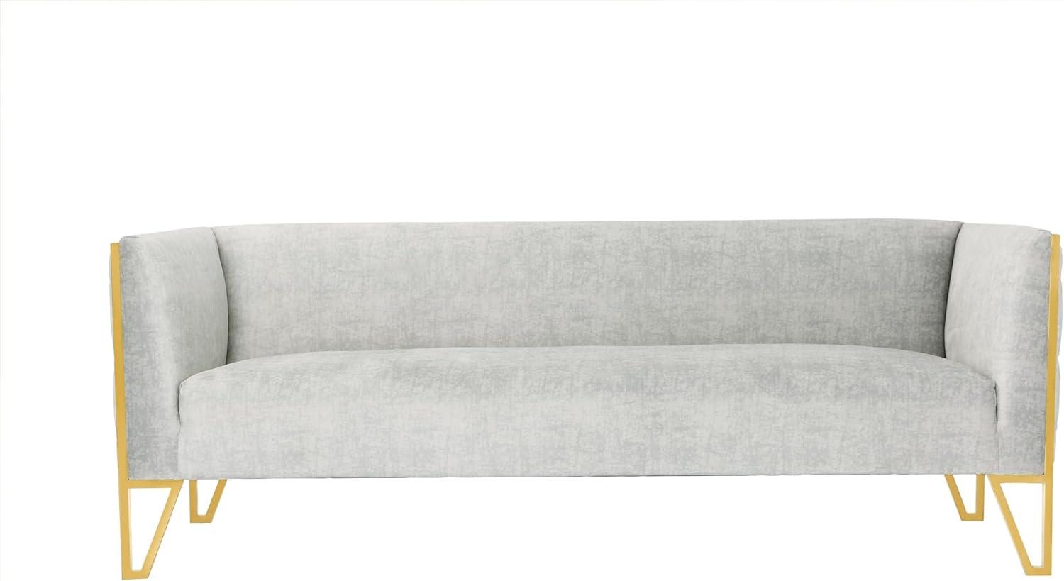 Vector Velvet 3 Seater Sofa Ocean Blue - Manhattan Comfort