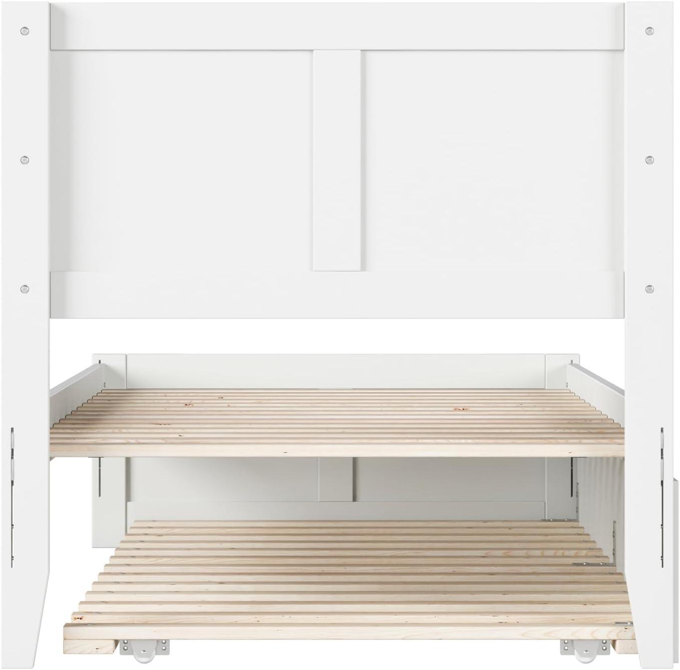 AFI Canyon Walnut Solid Wood Platform Bed with Matching Footboard & Twin-XL Trundle, King