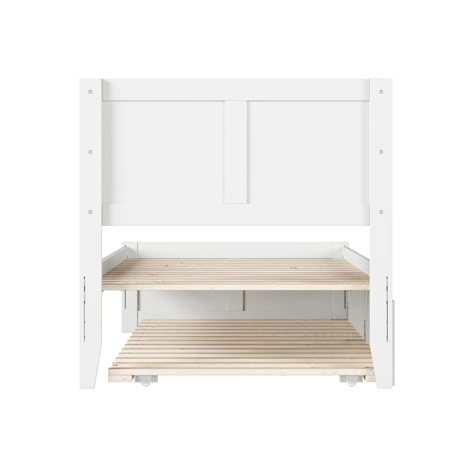 AFI Canyon Walnut Solid Wood Platform Bed with Matching Footboard & Twin-XL Trundle, King