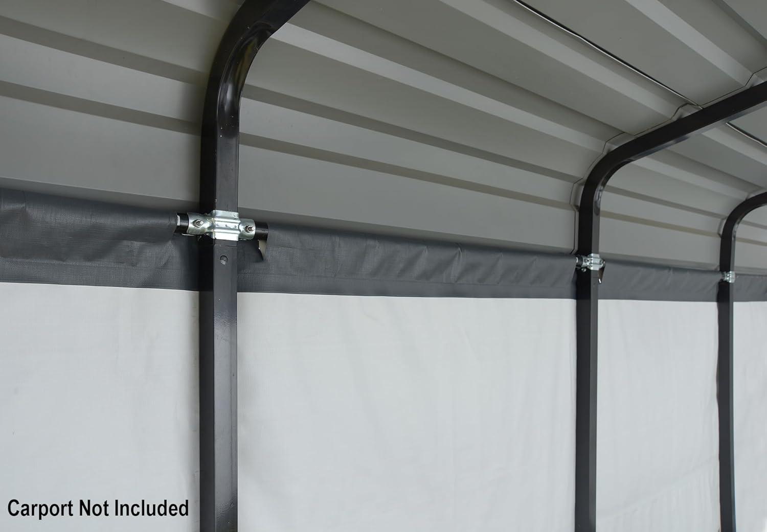 Gray Polyethylene Fabric Enclosure Kit for 10 x 15 ft Carports