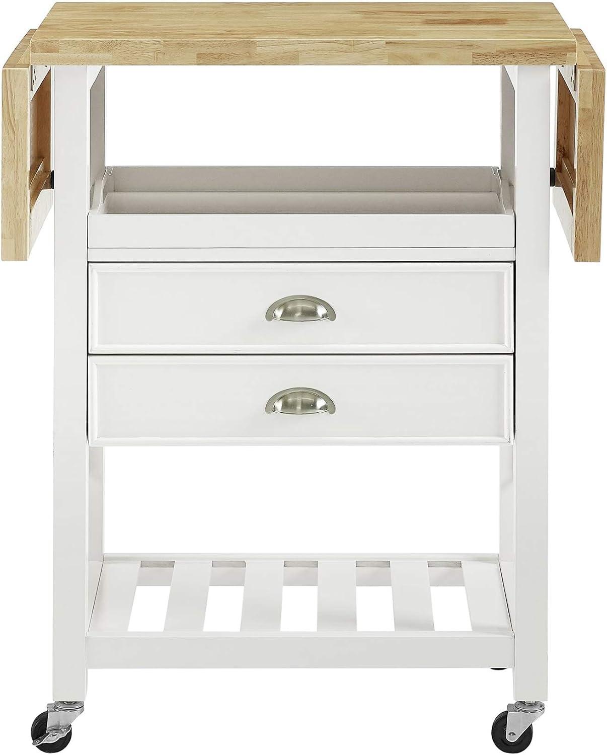 Bristol Double Drop Leaf Kitchen Cart White - Crosley