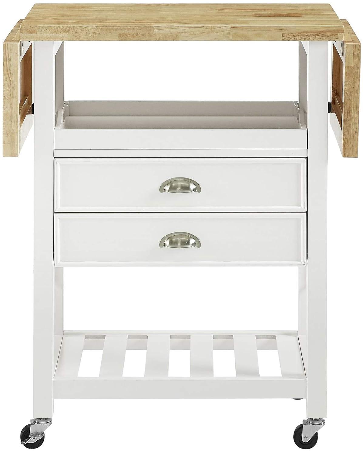 Bristol Double Drop Leaf Kitchen Cart White - Crosley