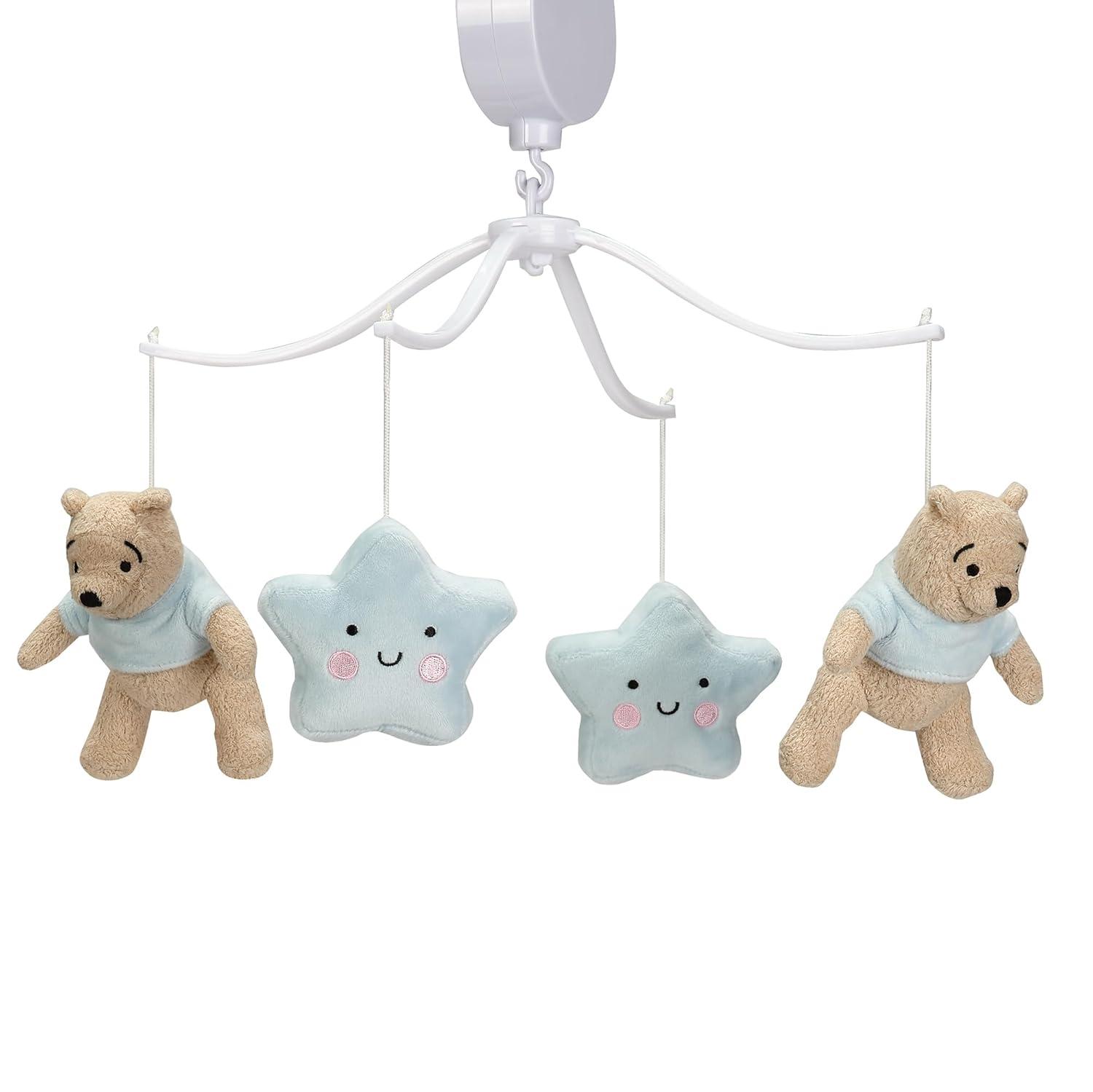 Bedtime Originals Starlight Pooh Musical Baby Crib Mobile - Blue, Animals
