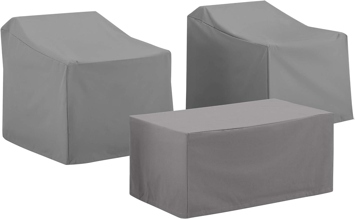 Gray Heavy-Duty Vinyl 3-Piece Outdoor Furniture Cover Set