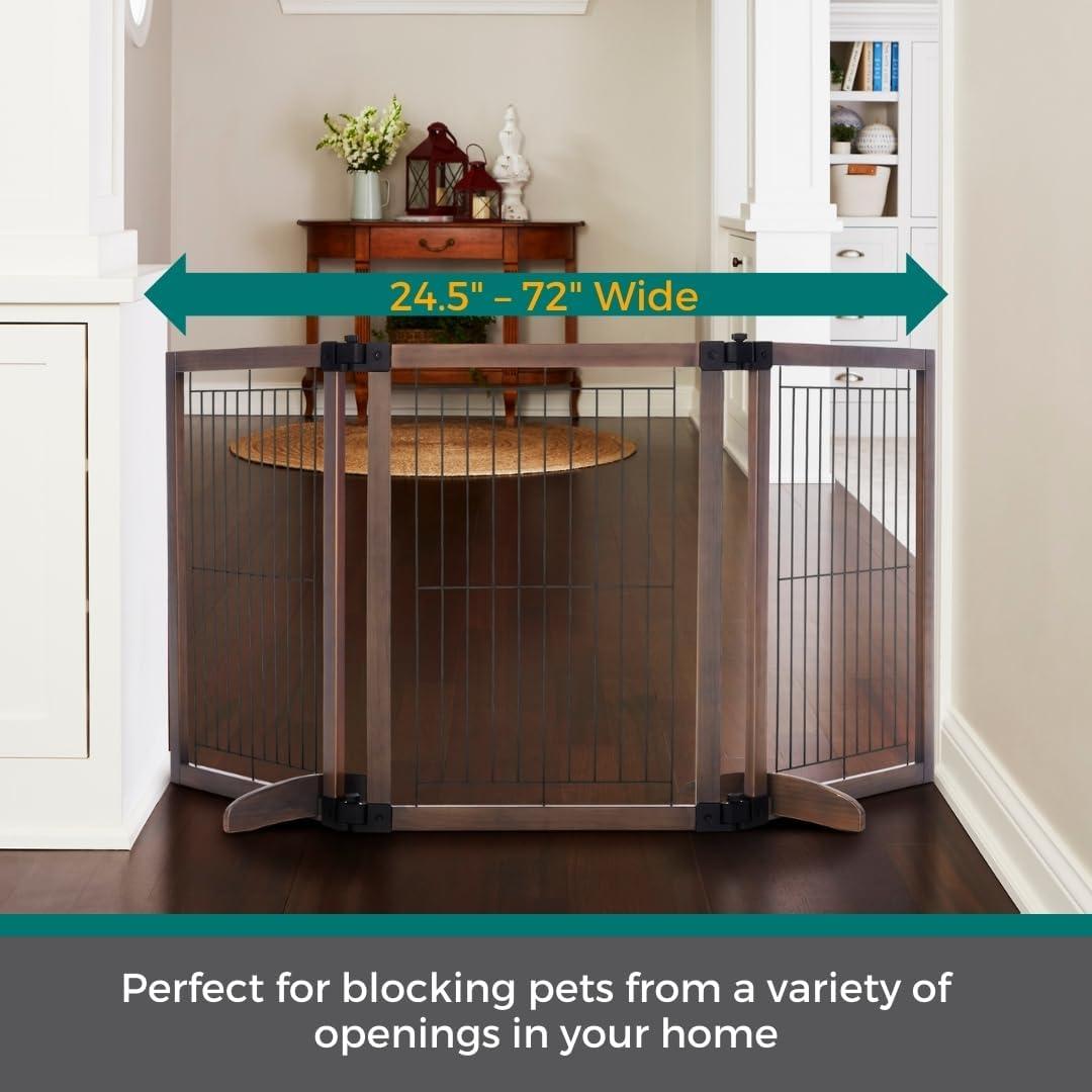 North States MyPet Extra-Wide Freestanding Versa-Lock Pet Gate, Expands to 72" Wide