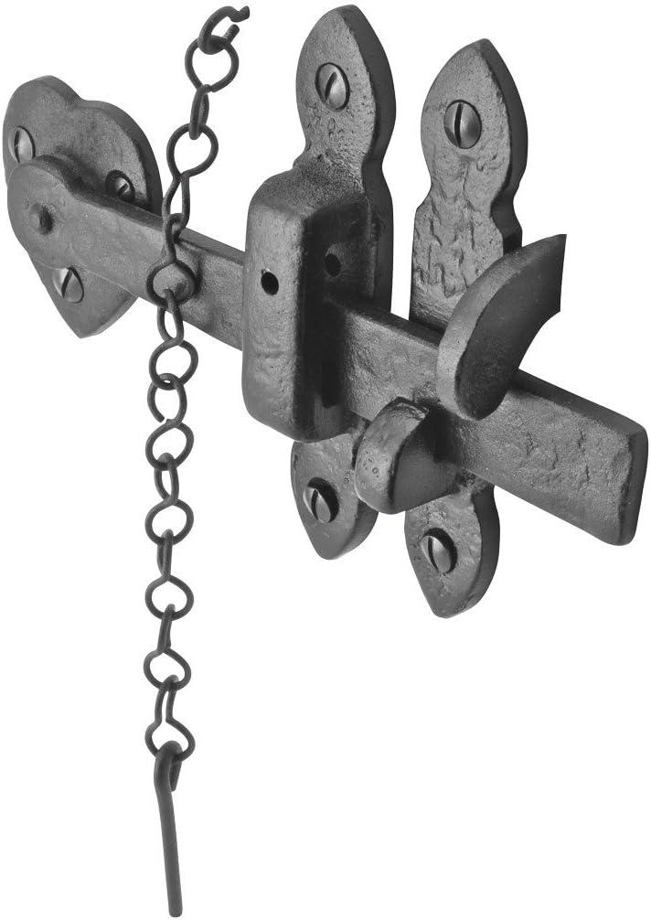 Black Iron Door Latch Lock Heart Thumb Set 8" Colonial Door Latche Renovator's Supply