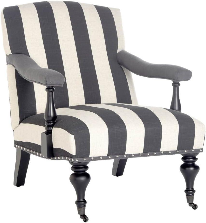 Devona Arm Chair - MCR4731 - Charcoal/White - Safavieh