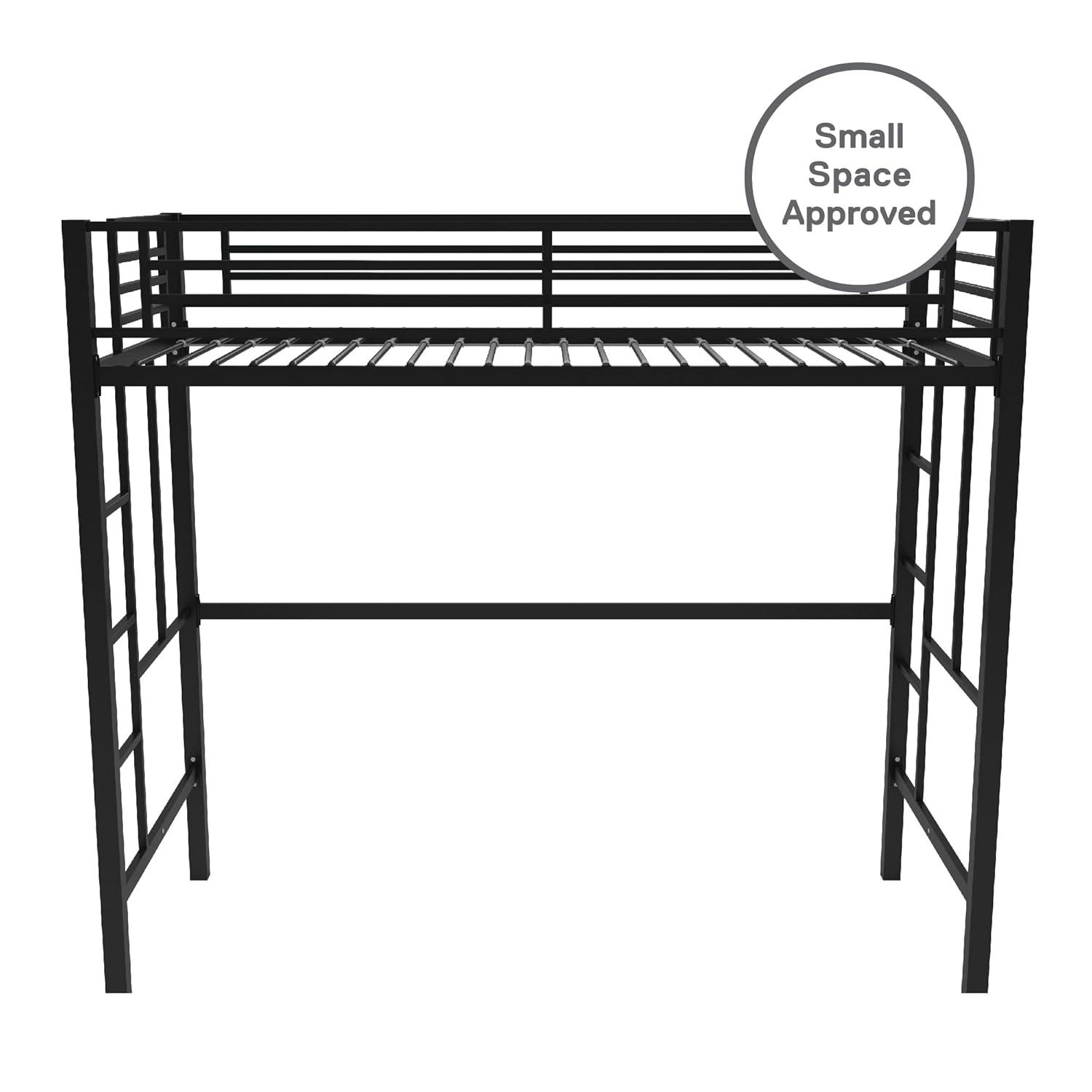 Your Zone Brittain Twin Metal Loft Bed, Pink