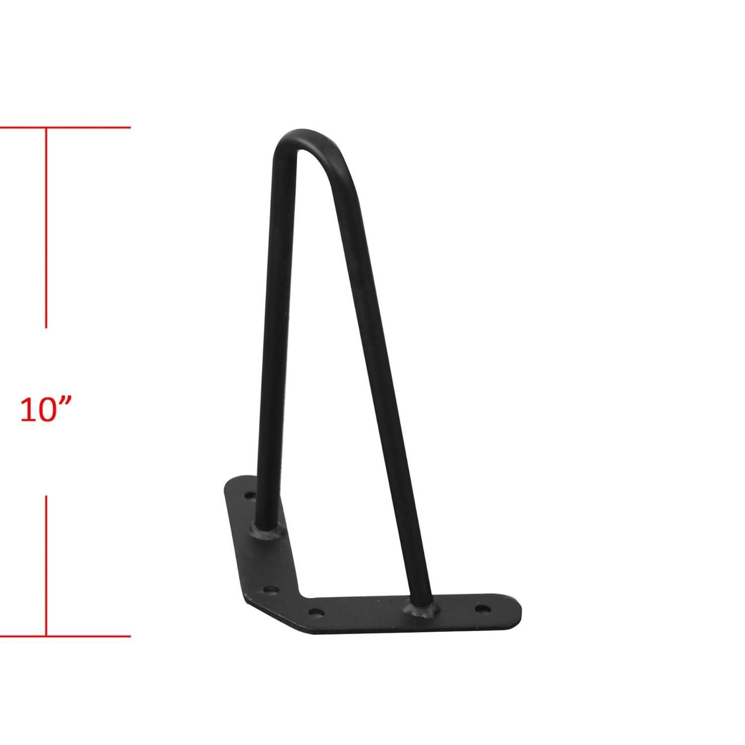 Home Soft Things 10 Inch Furniture Legs Black Metal Hairpin Table Legs Desk Legs, Set of 4, Black