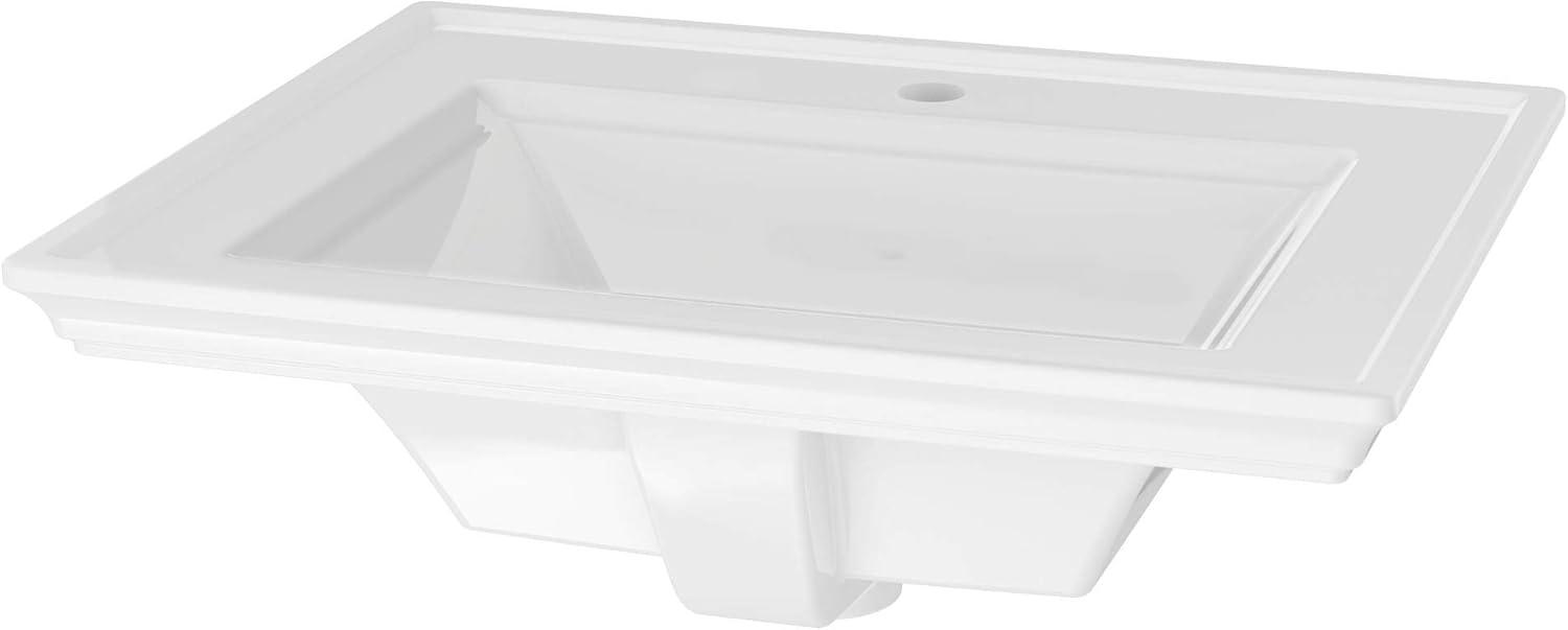 American Standard Town 19.06'' White Ceramic Rectangular Bathroom Sink with Overflow