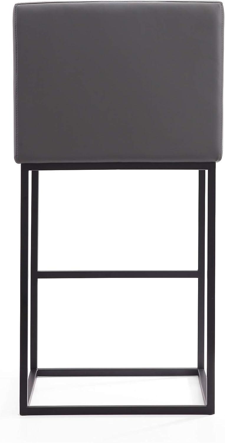 Ambassador Upholstered Metal Barstool - Manhattan Comfort