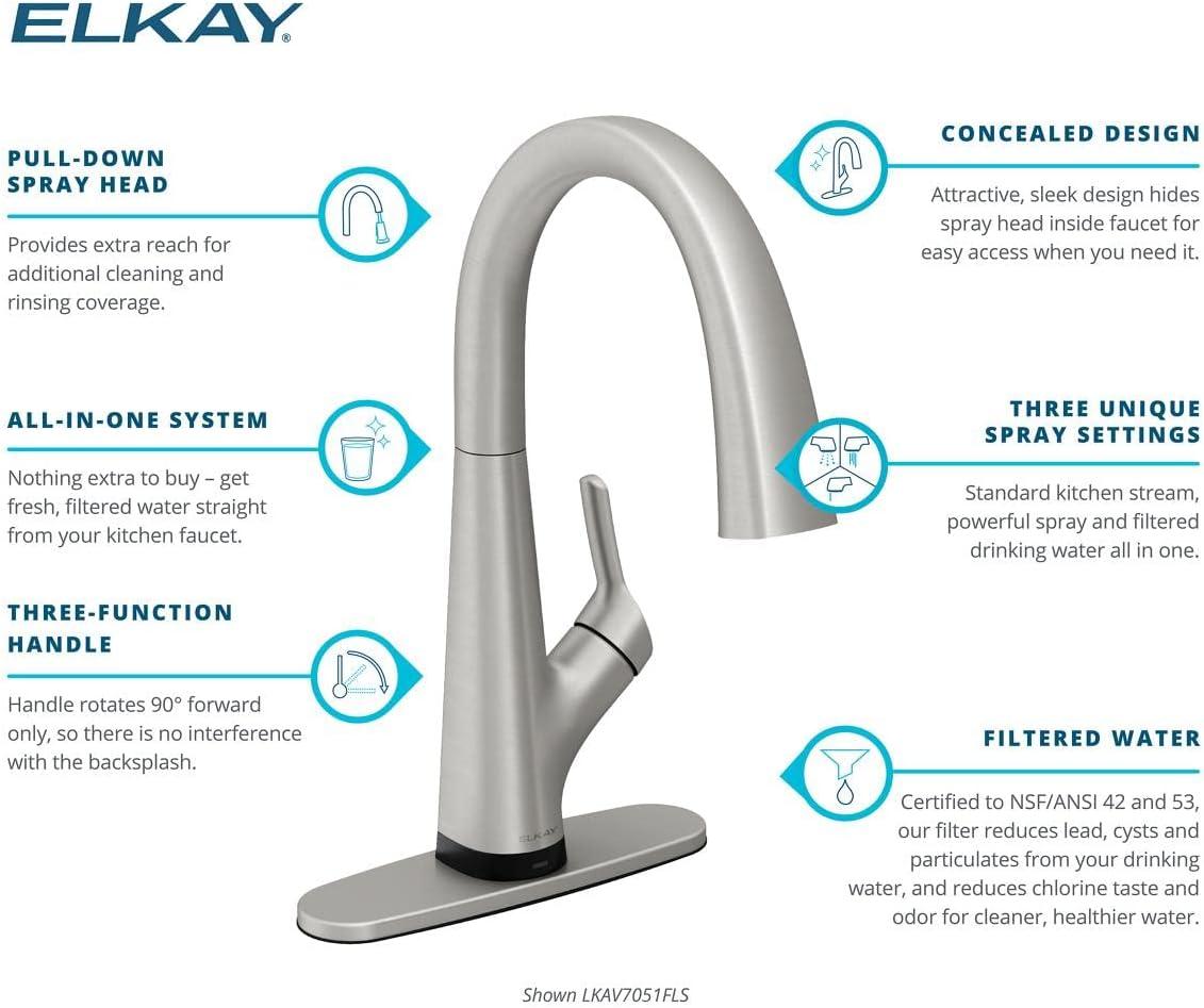 Avado Pull Down Single Handle Kitchen Faucet