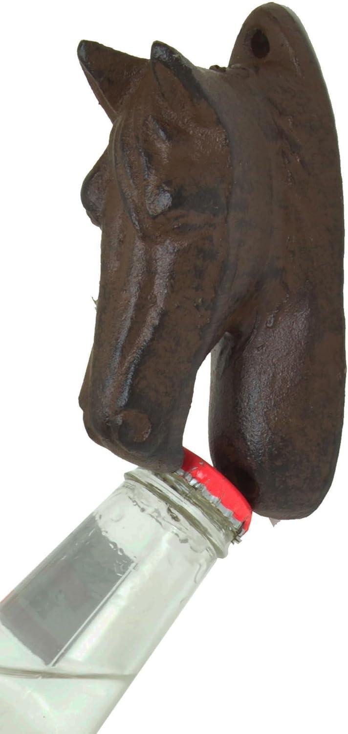 Cast Iron Western Cowboy Country Rustic Horse Head Wall Beer Bottle Cap Opener