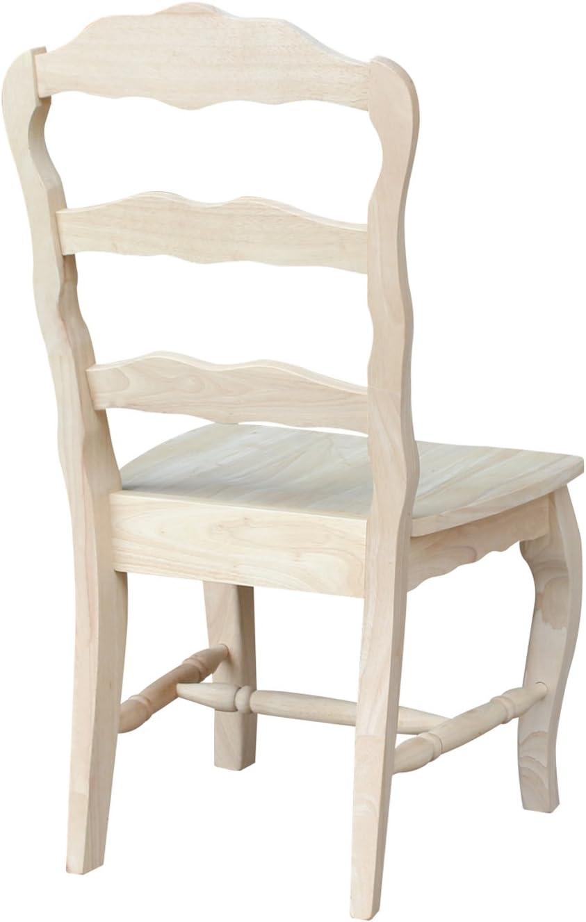 Elegant High-Back Ladderback Microfiber Upholstered Side Chair in Wood