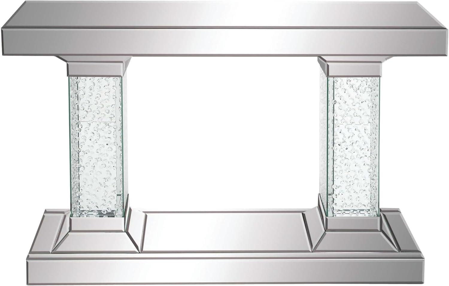 Olivia & May Glam Wood Console Table Clear