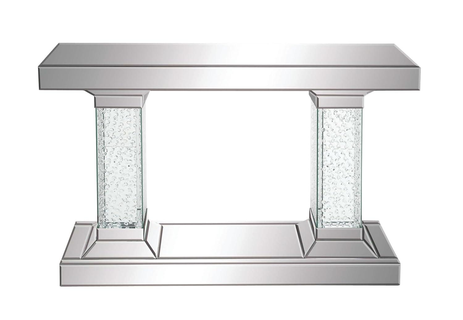 Olivia & May Glam Wood Console Table Clear