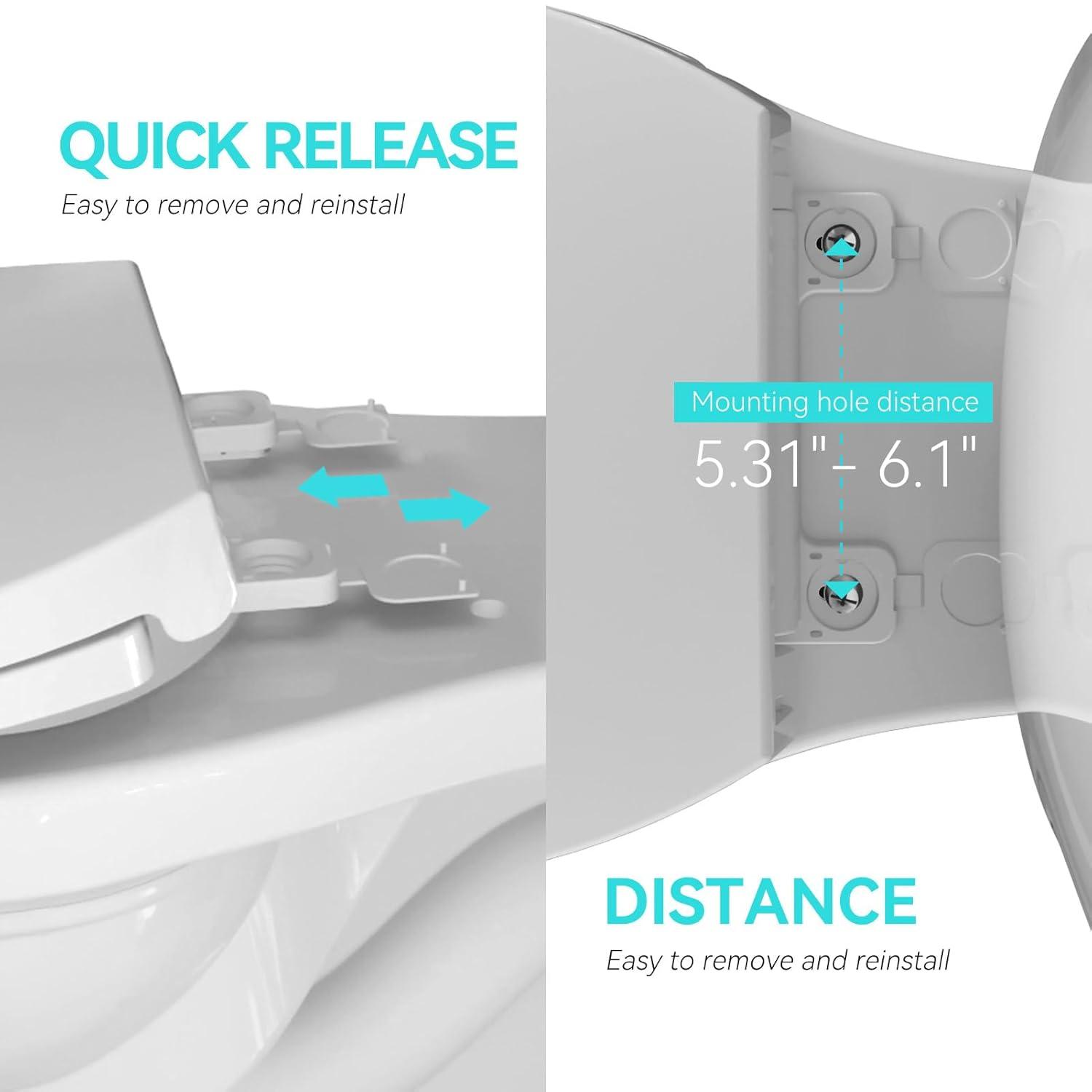 Danolapsi Elongated Toilet Seat with Built in Potty Training Seat,Quiet-Close Lid and Seat,Never Loosen,Potty Training Toilet Seat for Toddlers,Quick-Attach Hardware,Fits both Adult and Child