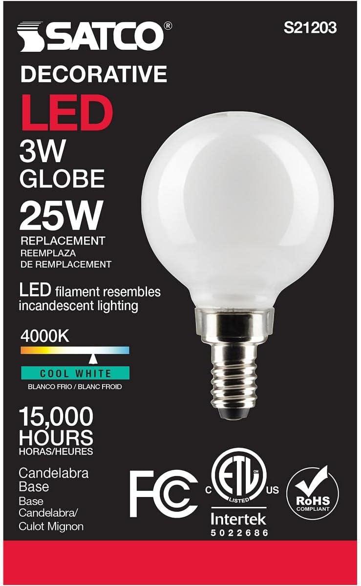 3-Watt White LED Globe Bulb for Commercial Use