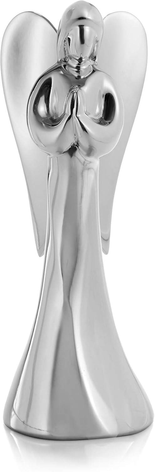 Silver Metallic Angel Figurine 9" Alloy