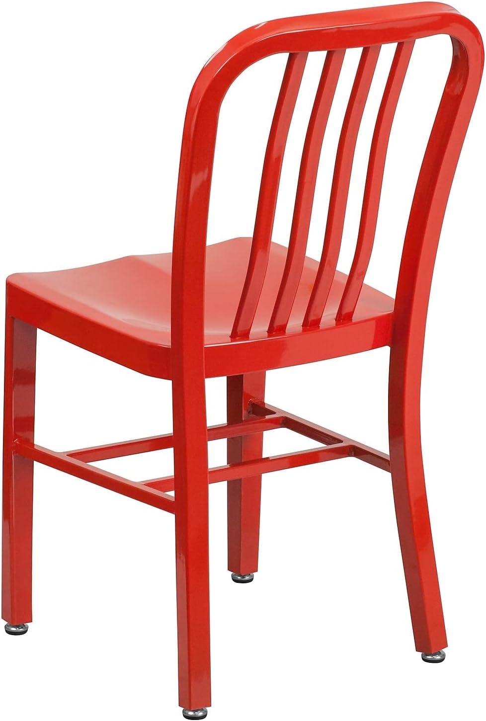 Stamford Red Steel Armless Indoor/Outdoor Dining Chair