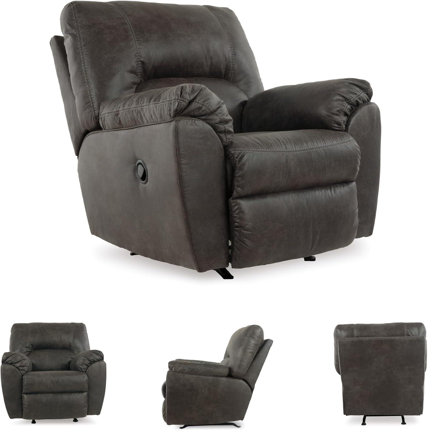Signature Design by Ashley Tambo Fabric Rocker Recliner in Pewter