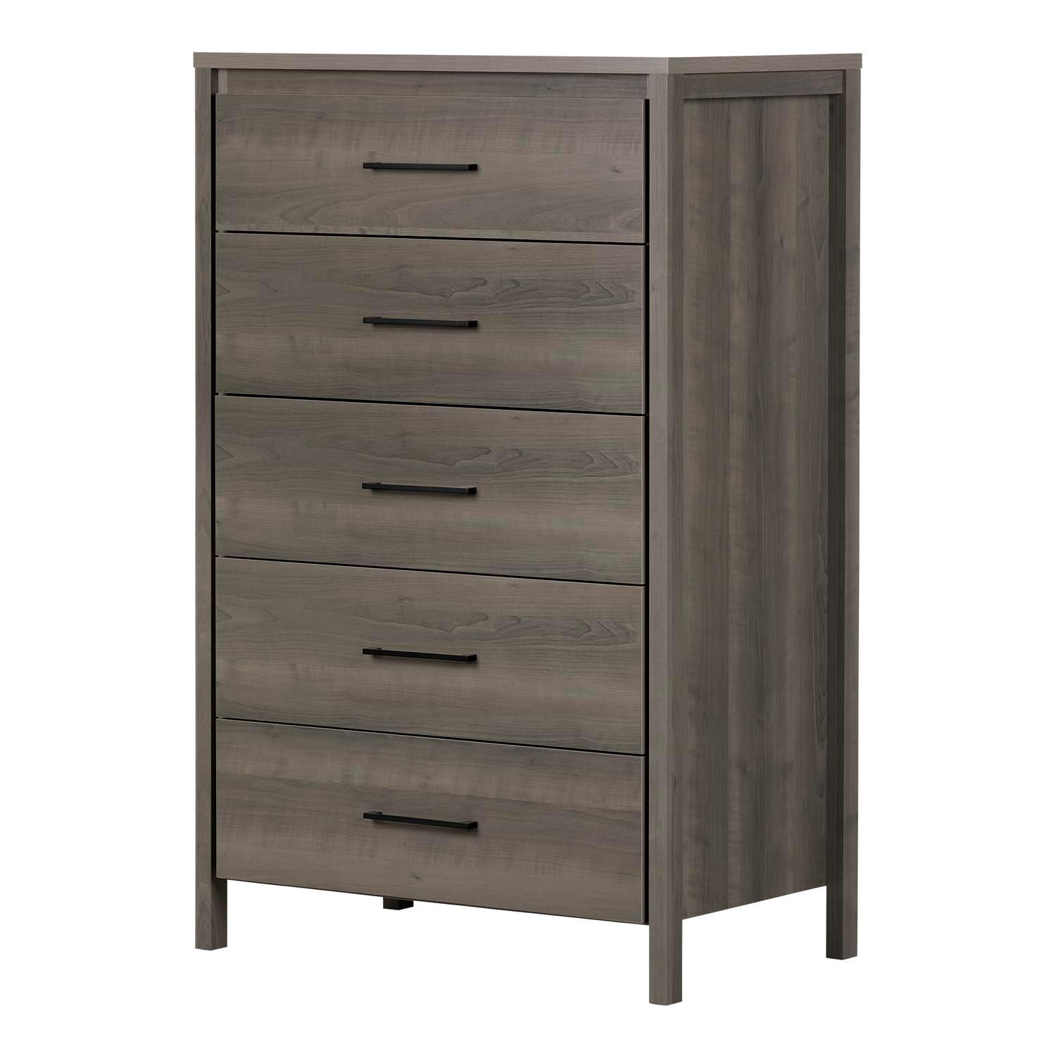 South Shore Gravity 2 Drawer Nightstand Natural Ash: Contemporary Bedside Storage, Laminate Surface