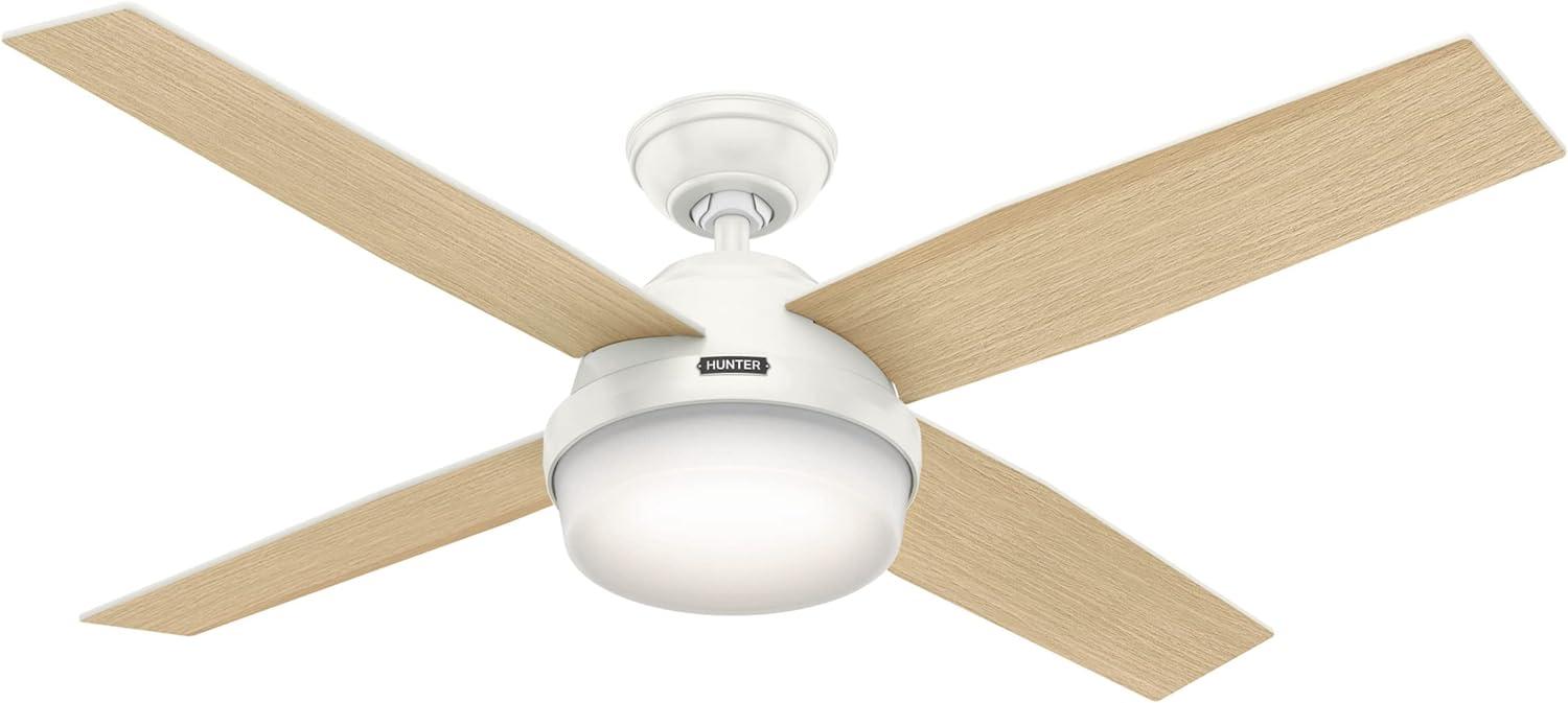 52" Dempsey 4 - Blade LED Standard Ceiling Fan with Remote Control and Light Kit Included