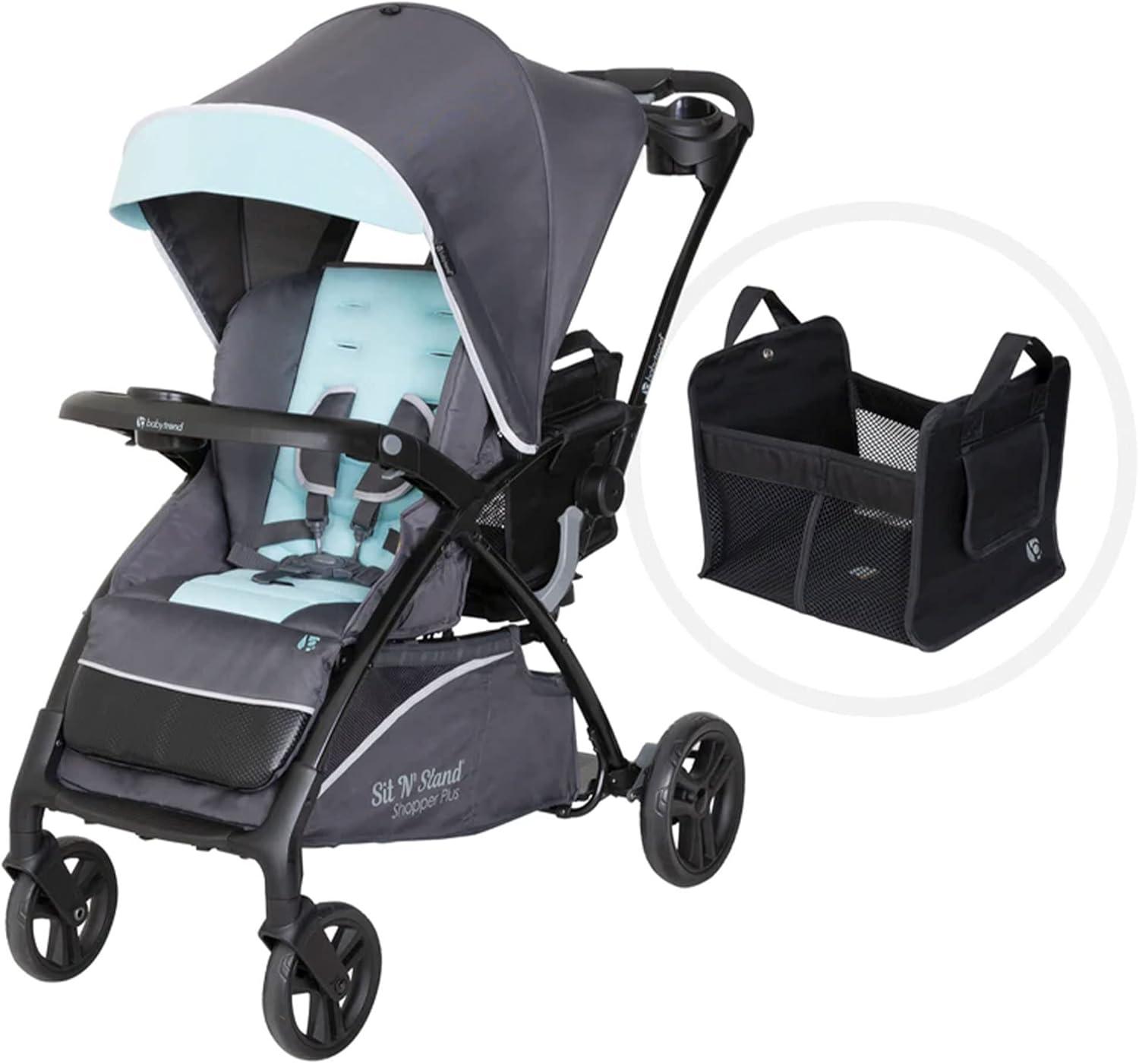 Baby Trend Sit N’ Stand Lightweight 5-in-1 Shopper Plus Stroller, Blue Mist