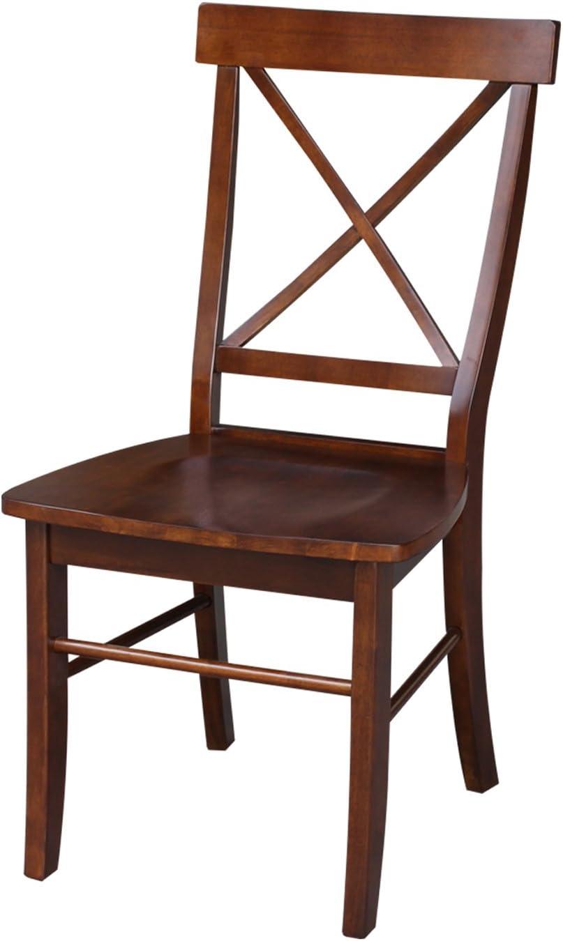 Set of 2 X Back Chairs with Solid Wood - International Concepts