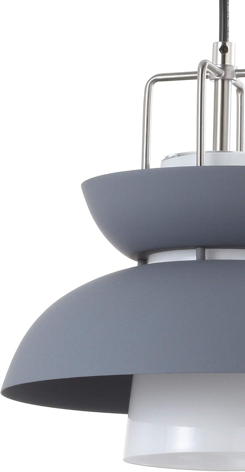 Paul 11" Farmhouse Metal LED Pendant, Gray