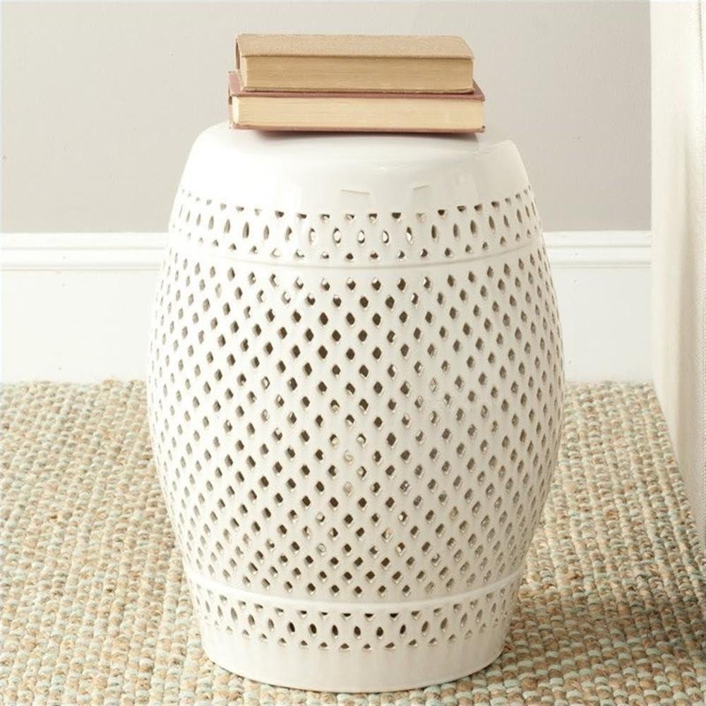 Safavieh Diamond Ceramic Garden Stool in Cream