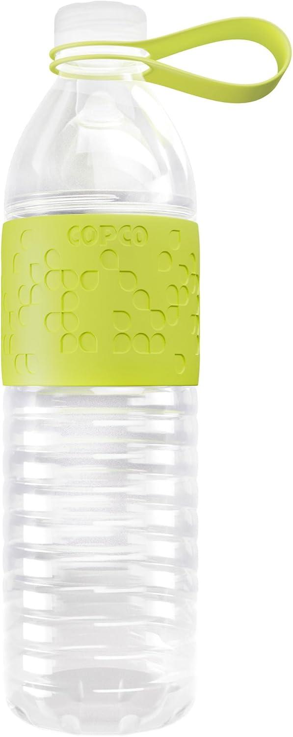 Copco Hydra Sports Water Bottle 20 Ounce Non Slip Sleeve BPA Free Tritan Plastic Reusable - Green 2510-2193
