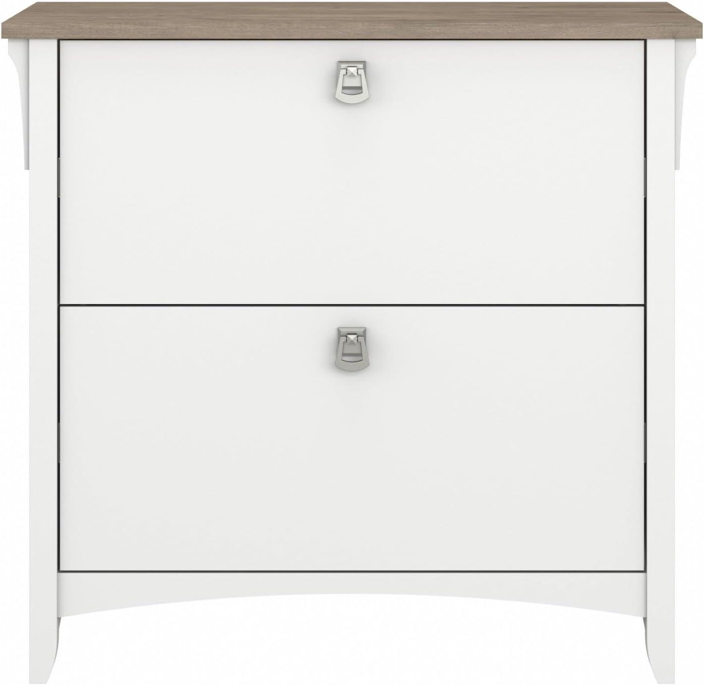 Bush Furniture Salinas Lateral File Cabinet, 2 Drawer, Shiplap Gray & Pure White