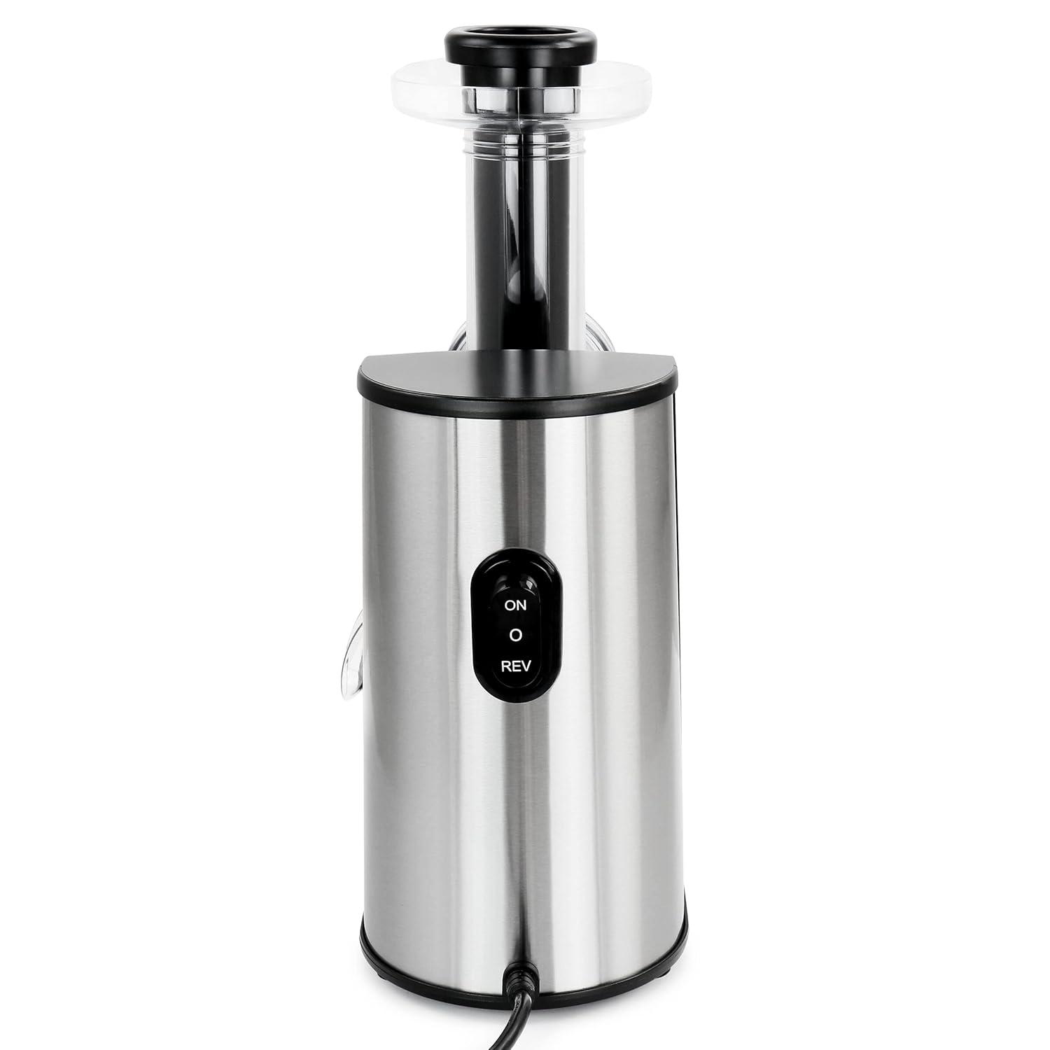 MegaChef MegaChef 150 Watt 2 Speed Stainless Steel Electric Slow Masticating & Cold Press Juicer