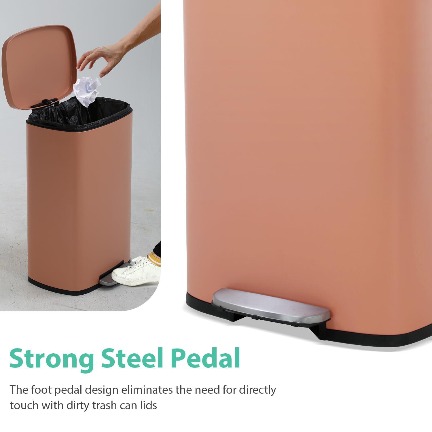 Sangdo Steel 13 Gallon Step on Trash Can | Wayfair