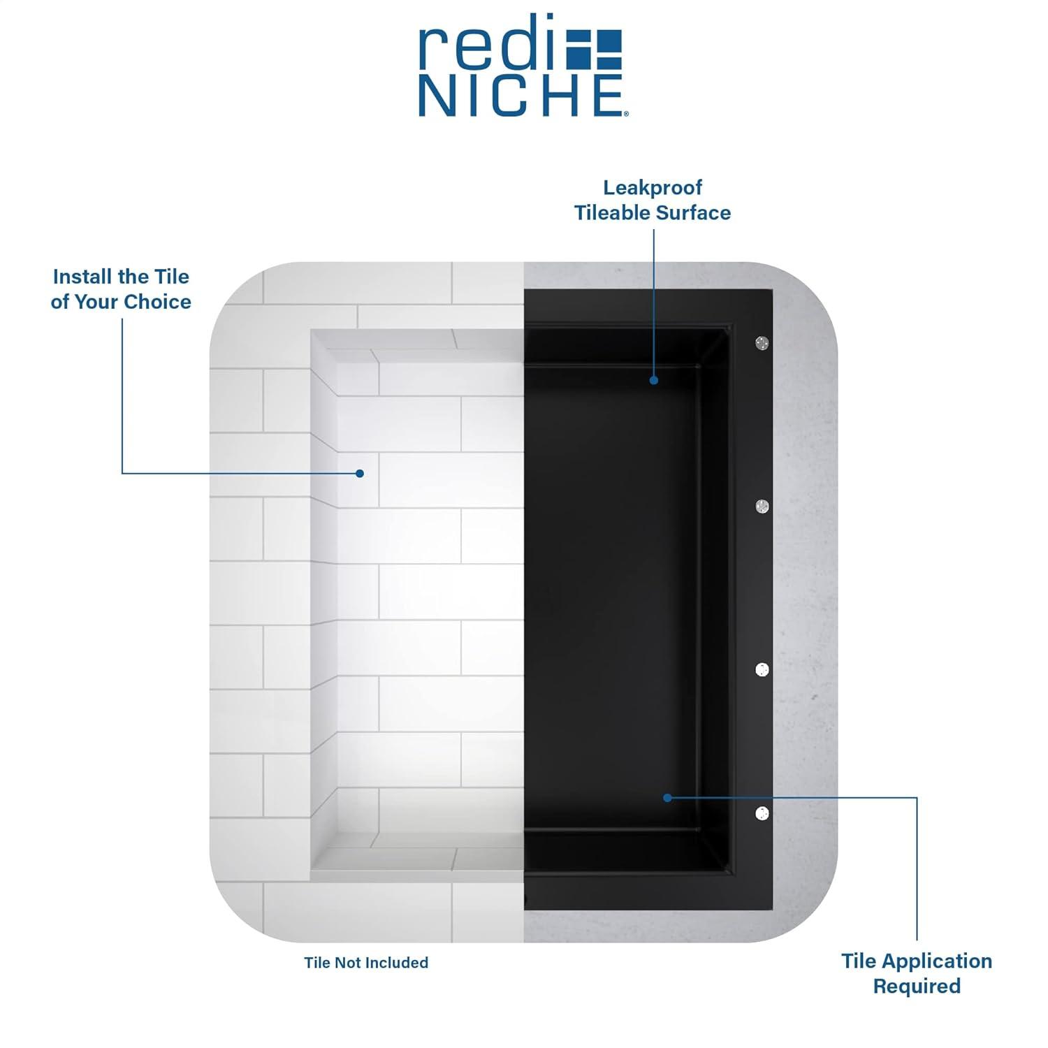 Tile Redi Rn1620s-Bi Redi Niche 16" Pvc Shelf - Tileable