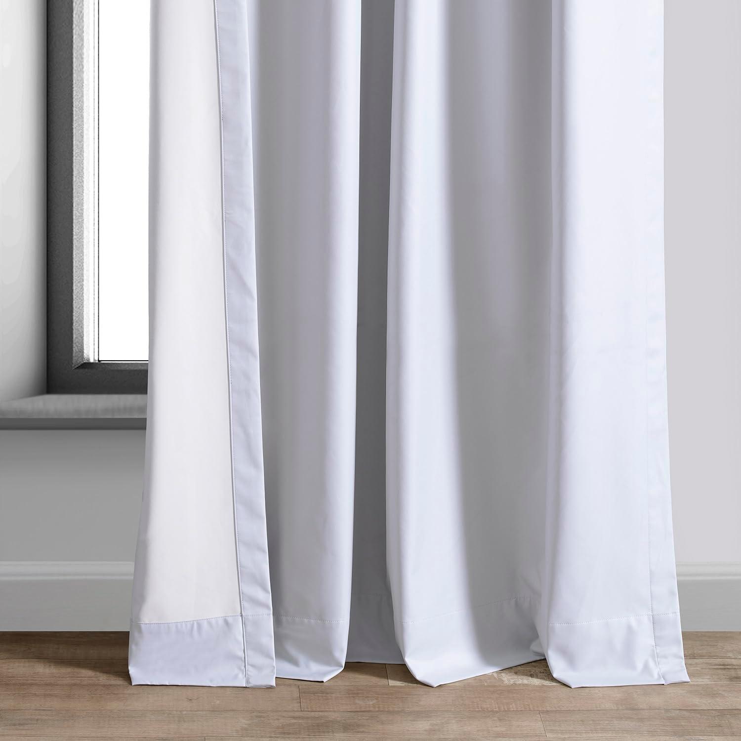 Exclusive Fabrics  Essential Polyester Solid Blackout Curtains - Thermal Insulated Window Curtains Rod Pocket (Single Panel) 50 X 108 - Off White