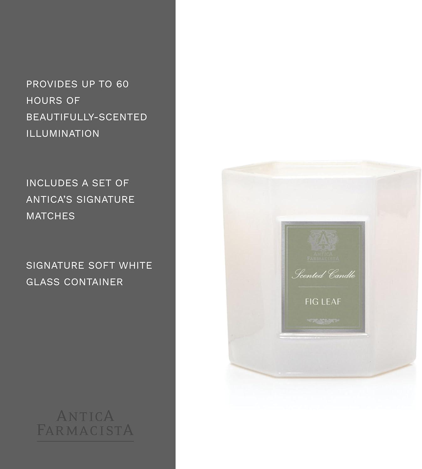 White Hexagonal Soy Scented Candle with Fig Leaf Aroma